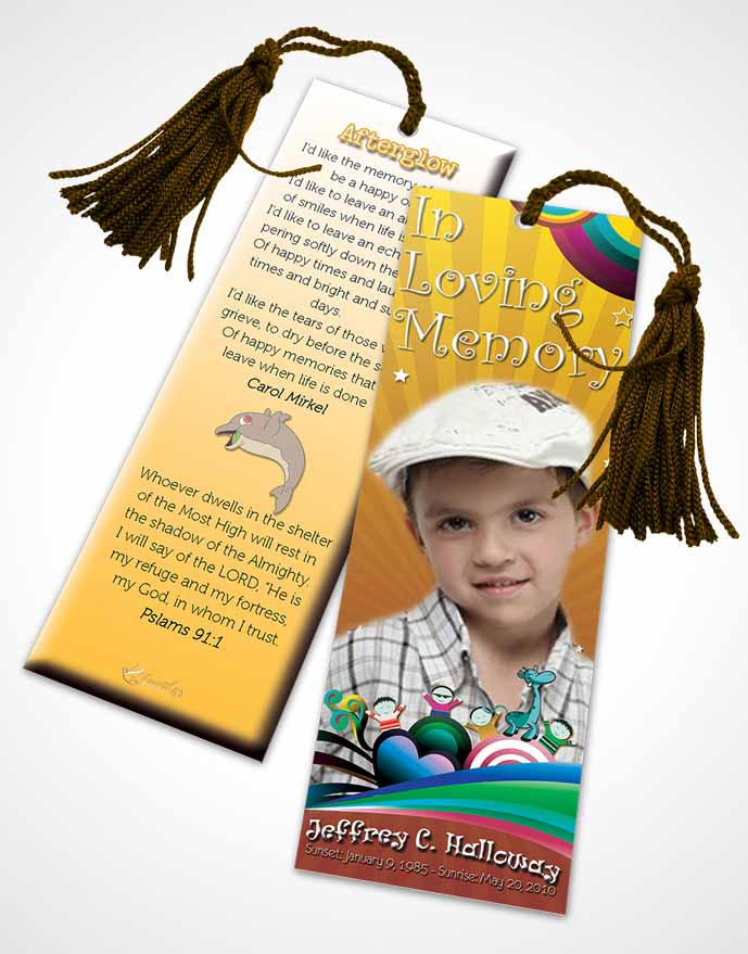 Funeral Bookmark Template Fall Escape Childs Journey