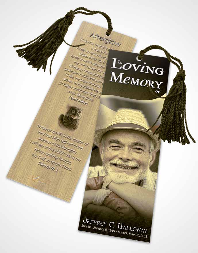Funeral Bookmark Template Filipino Golden Spirit
