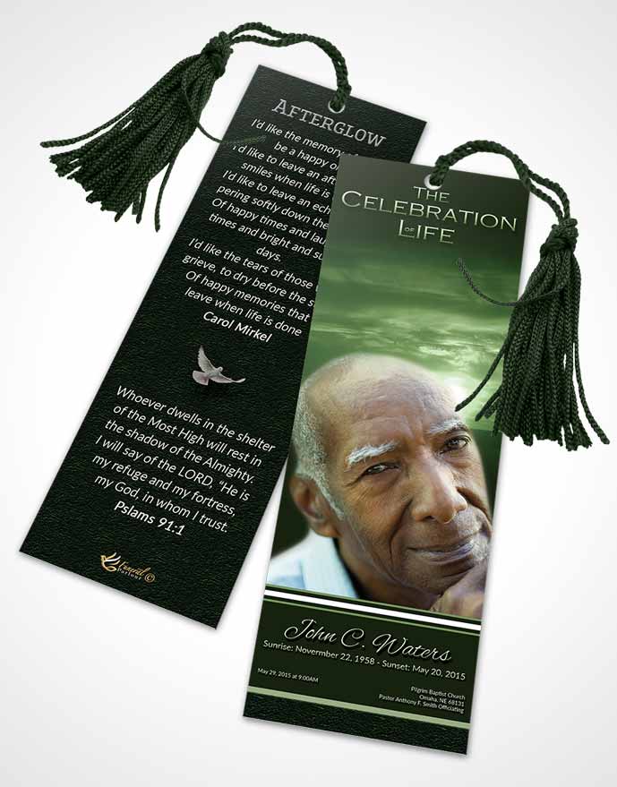 Funeral Bookmark Template Forest Higher Power