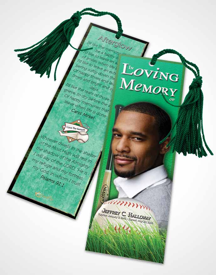 Funeral Bookmark Template Forest Magic Baseball Star Dark