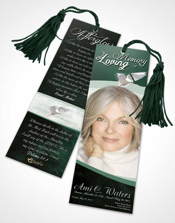 Funeral Bookmark Template Forest Paradise