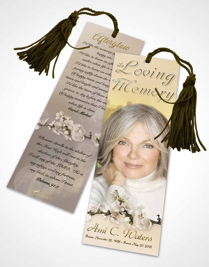 Funeral Bookmark Template Forest River Golden Heritage