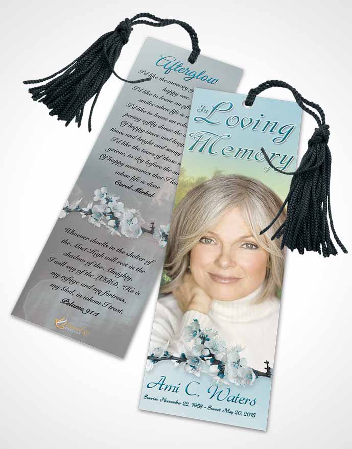 Funeral Bookmark Template Forest River Peaceful Ocean