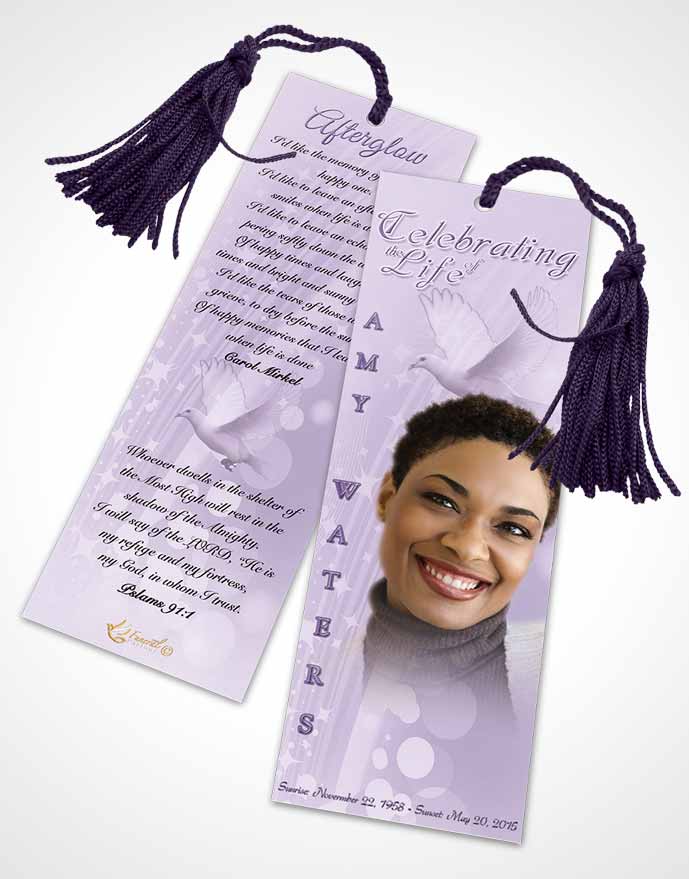 Funeral Bookmark Template Free Spirit Lavender Honor
