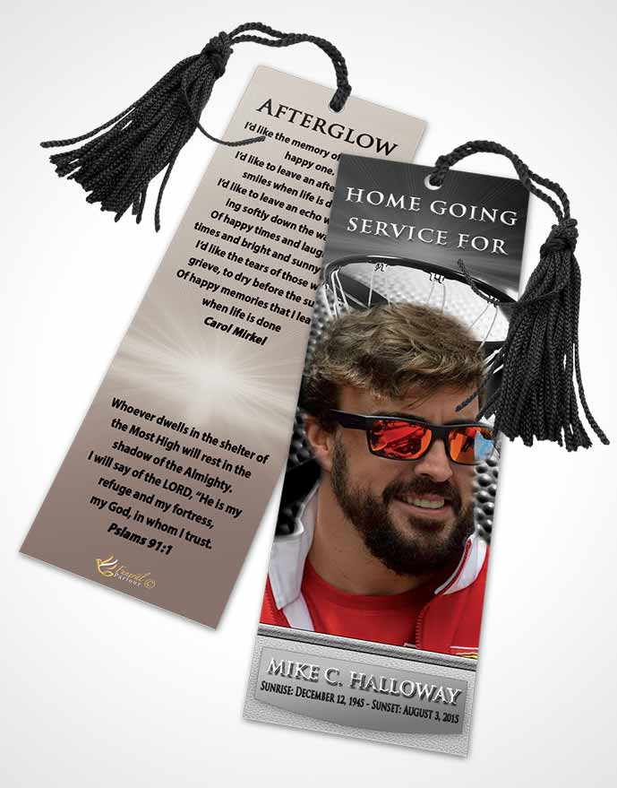 Funeral Bookmark Template Freedom Basketball Honor