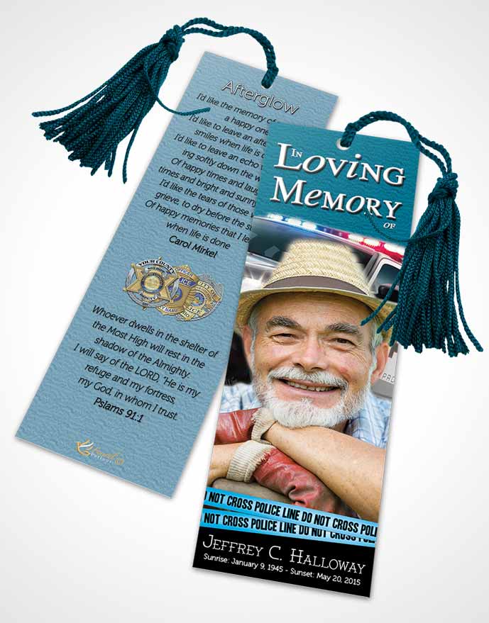 Funeral Bookmark Template Gentle Police On Duty