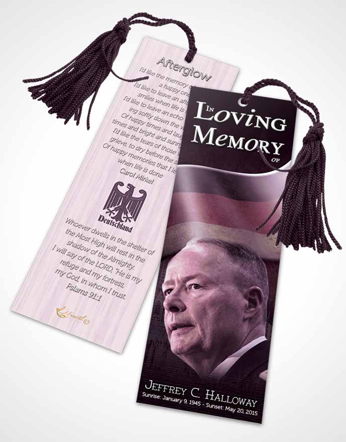 Funeral Bookmark Template German Lavender Honor