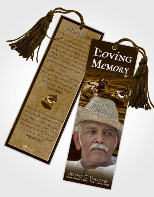 Funeral Bookmark Template Golden Canyon Water Sports