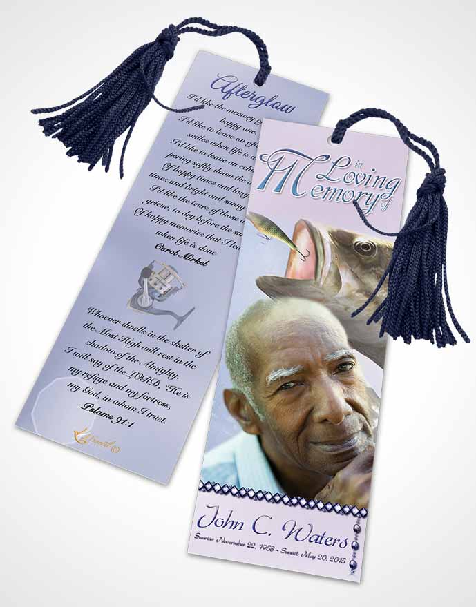 Funeral Bookmark Template Gone Fishing Early Morning