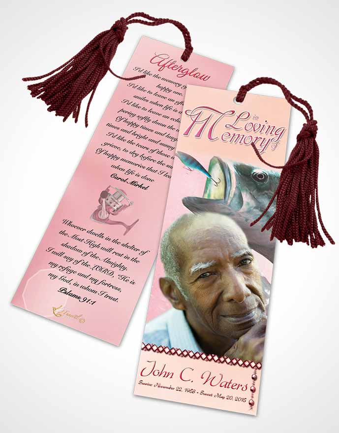 Funeral Bookmark Template Gone Fishing Ruby Dreams