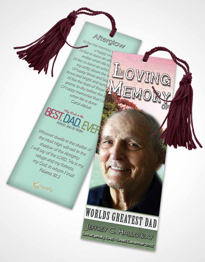 Funeral Bookmark Template Greatest Dad Ruby Breeze