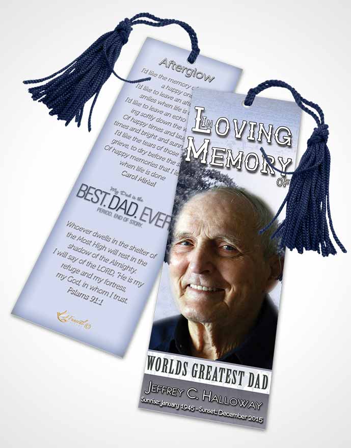 Funeral Bookmark Template Greatest Dad Soft Ocean