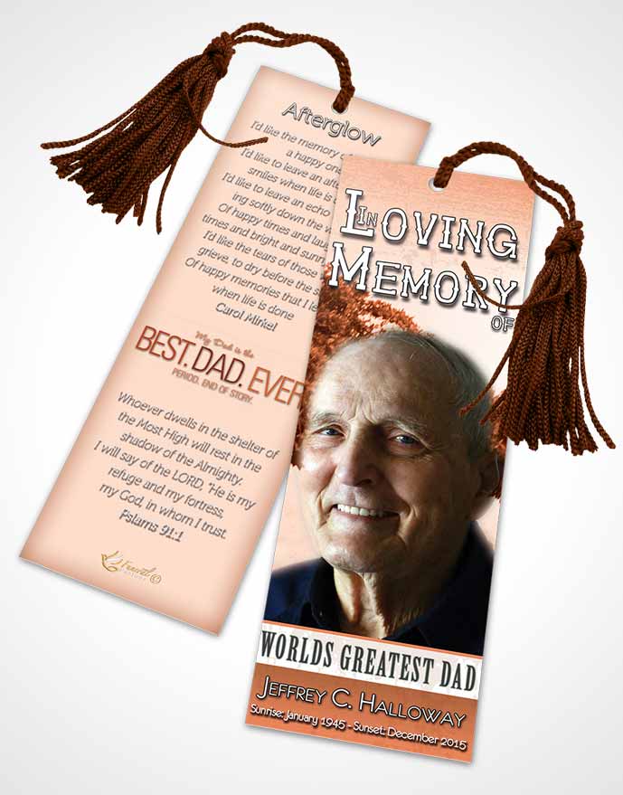 Funeral Bookmark Template Greatest Dad Vintage Love
