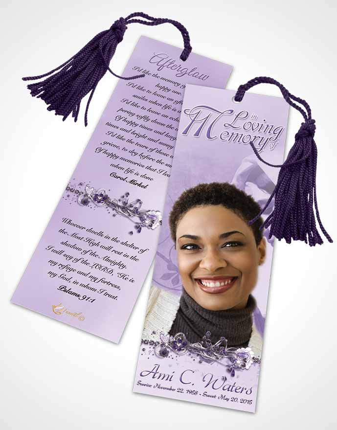 Funeral Bookmark Template Hail Mary Lavender Honor