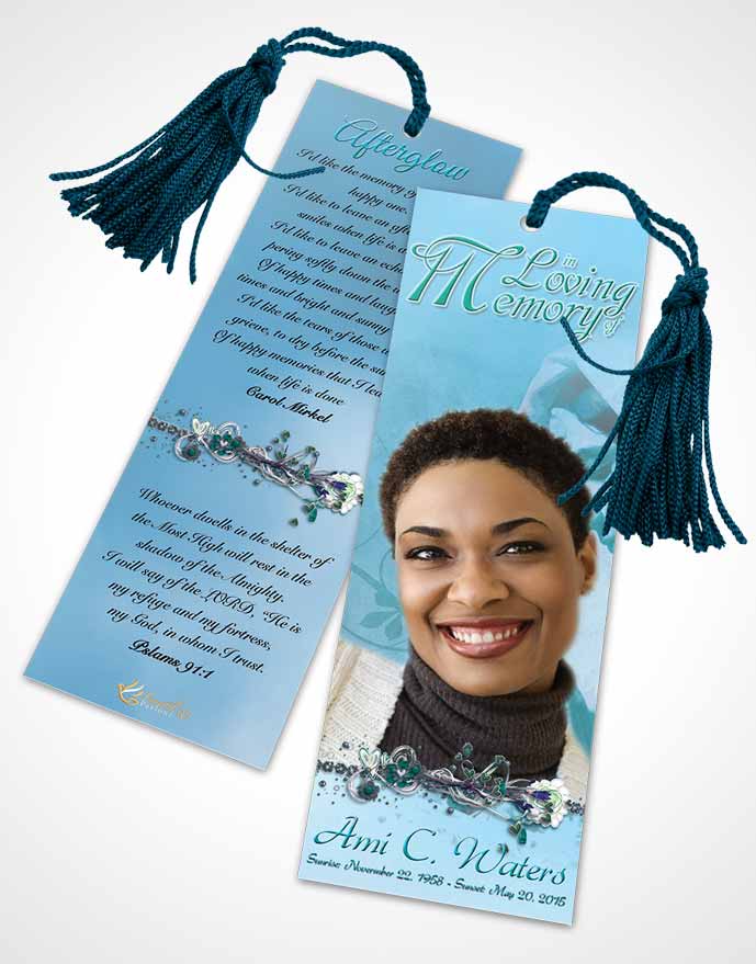 Funeral Bookmark Template Hail Mary Morning Calm