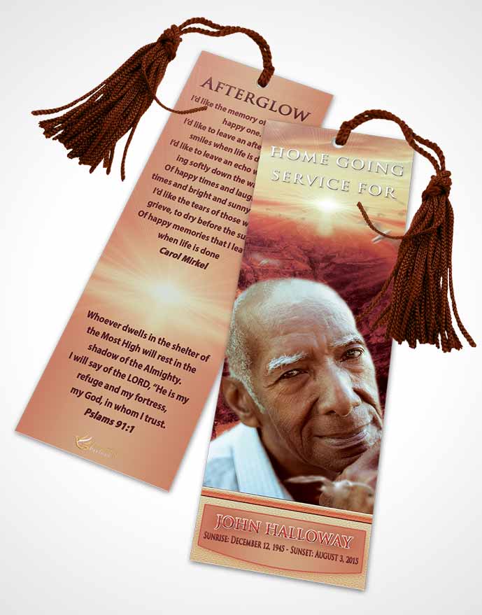 Funeral Bookmark Template Harmony Canyon Escape