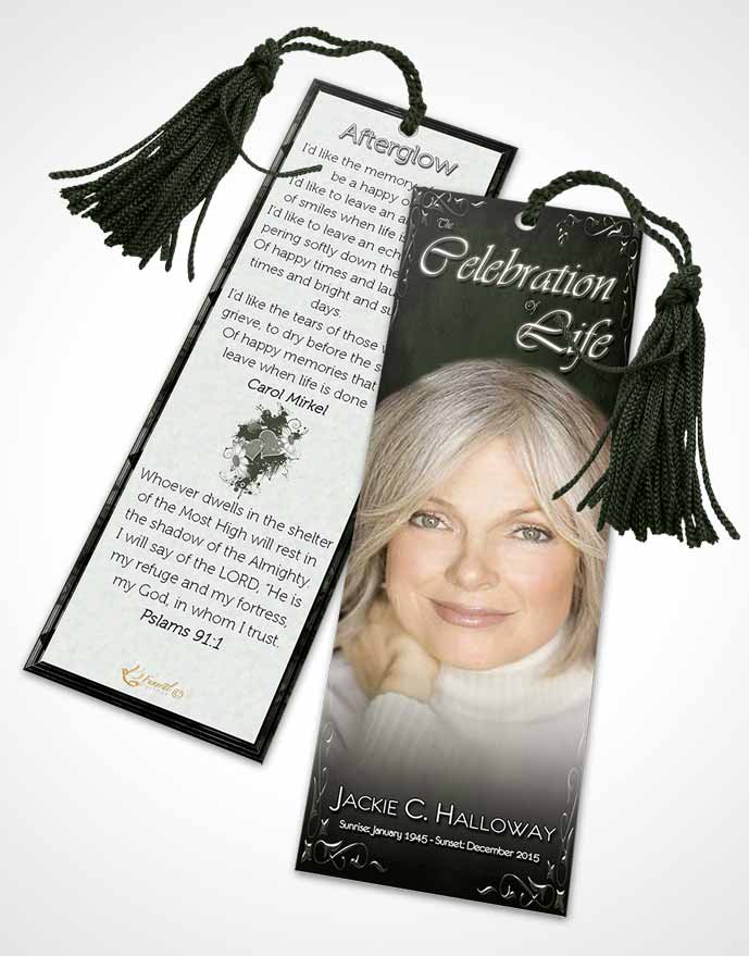 Funeral Bookmark Template Heavens Touch Deep Forest