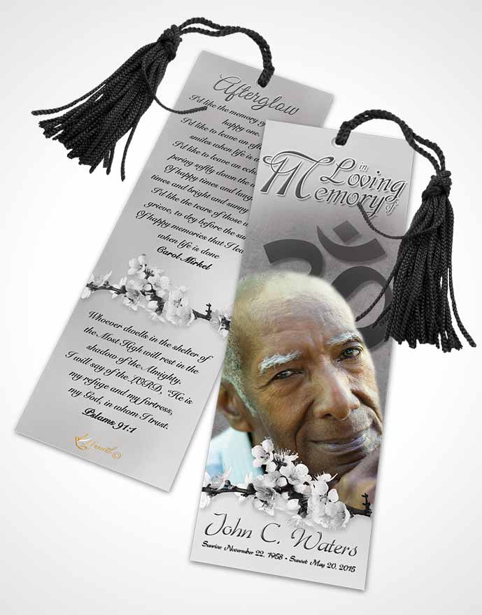 Funeral Bookmark Template Hindu Love Black and White