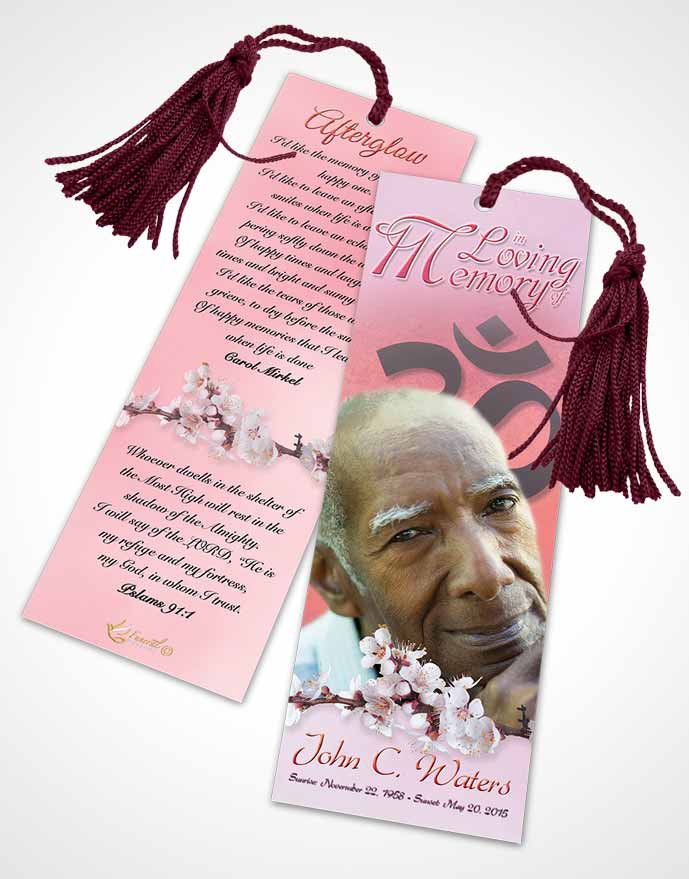 Funeral Bookmark Template Hindu Love Evening Peace
