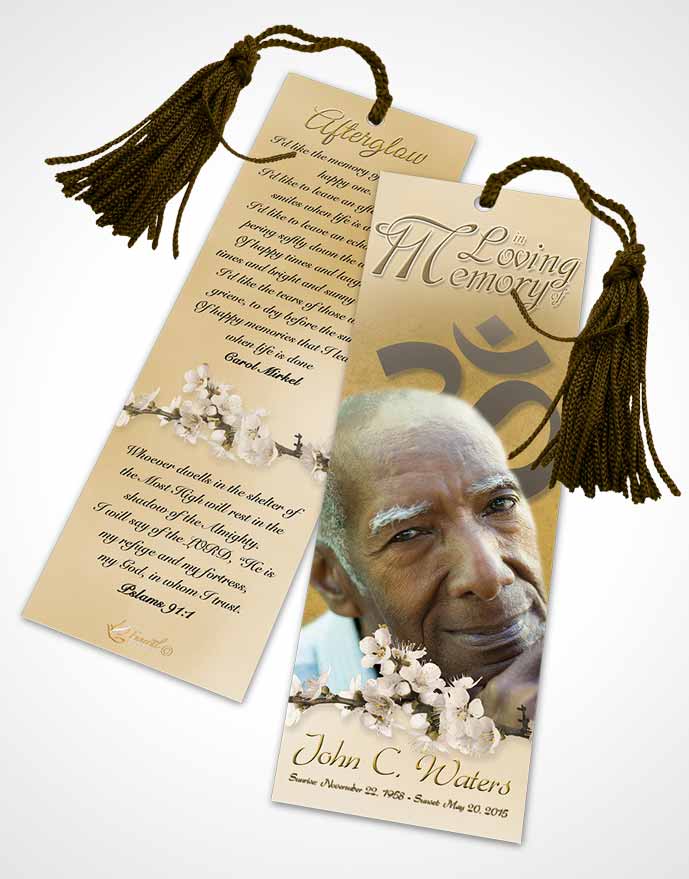Funeral Bookmark Template Hindu Love Gold Heritage