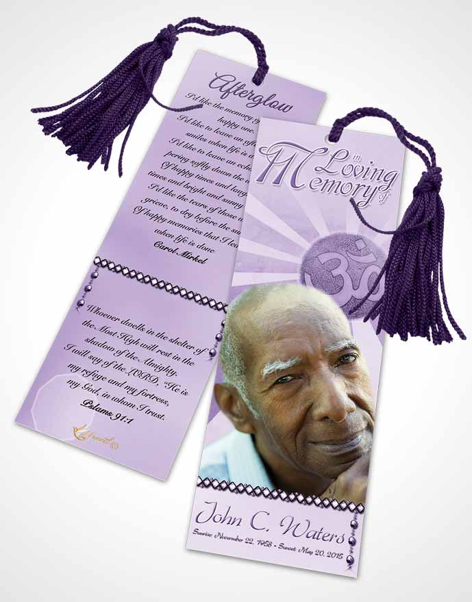 Funeral Bookmark Template Hinduism Faith Lavender Honor