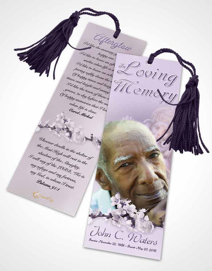 Funeral Bookmark Template Hinduism Glory Lavender Honor