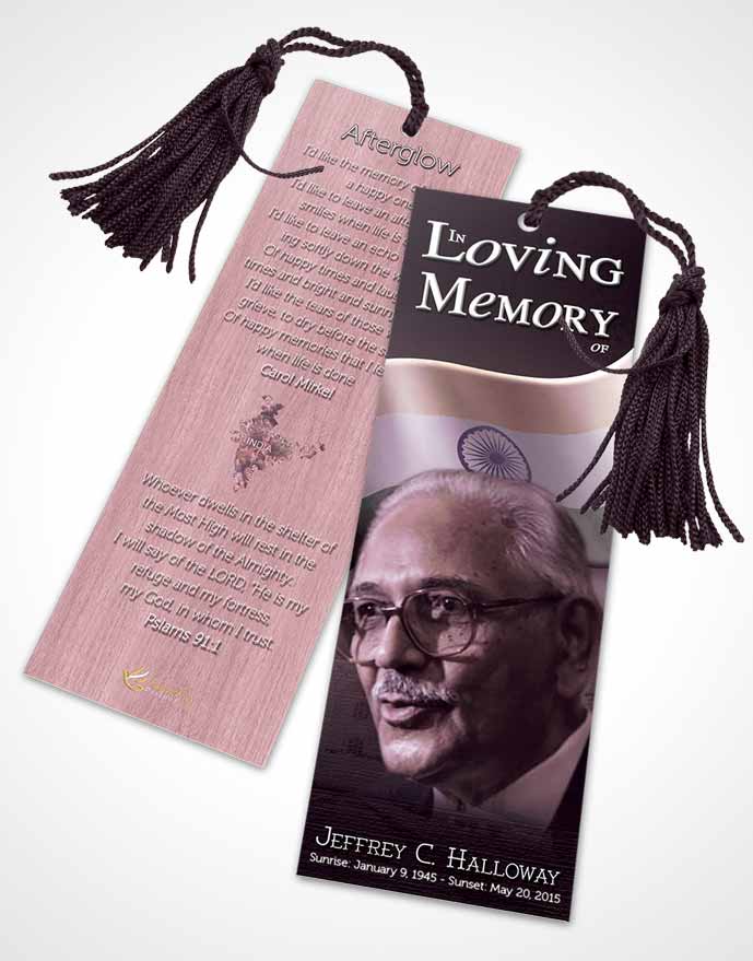 Funeral Bookmark Template Indian Lavender Love
