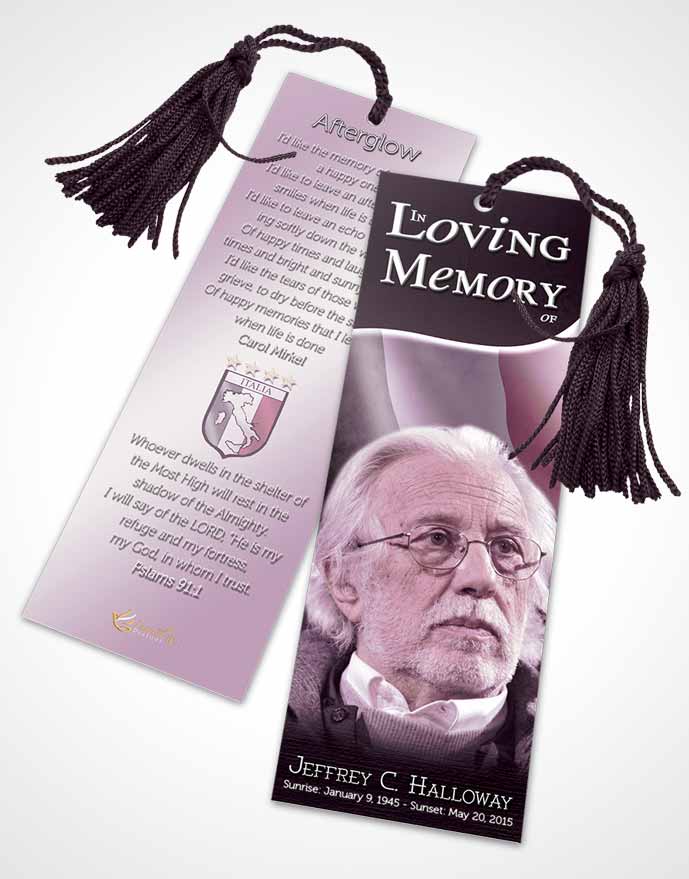 Funeral Bookmark Template Italian Lavender Beauty