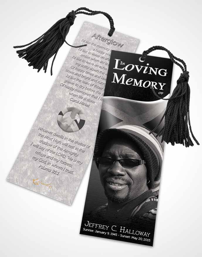 Funeral Bookmark Template Jamaican Black and White Beauty