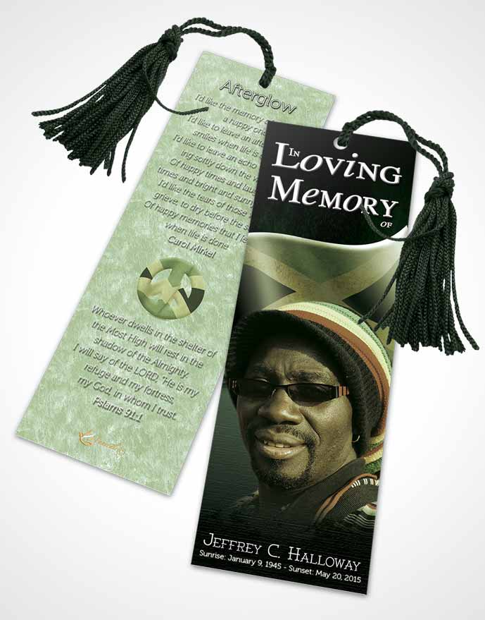 Funeral Bookmark Template Jamaican Emerald Beauty