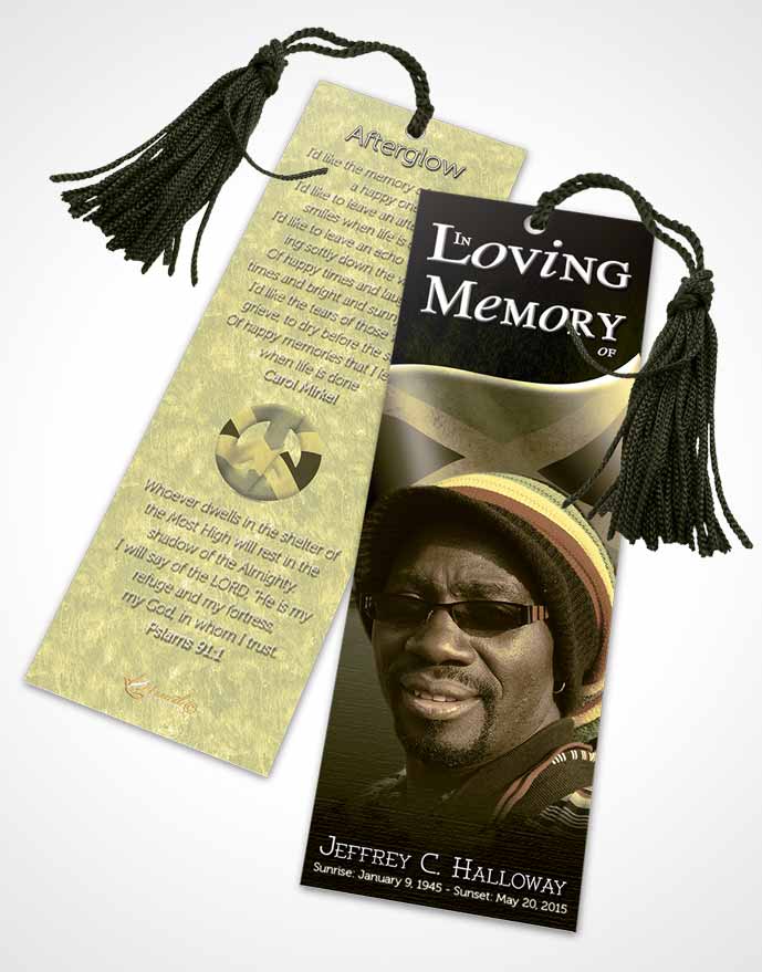 Funeral Bookmark Template Jamaican Golden Beauty