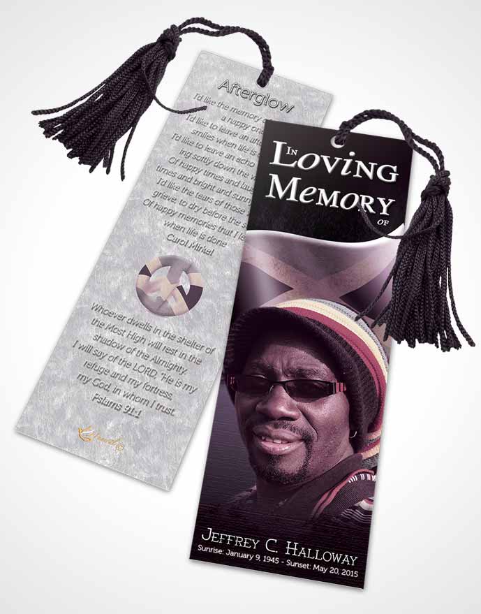 Funeral Bookmark Template Jamaican Lavender Beauty