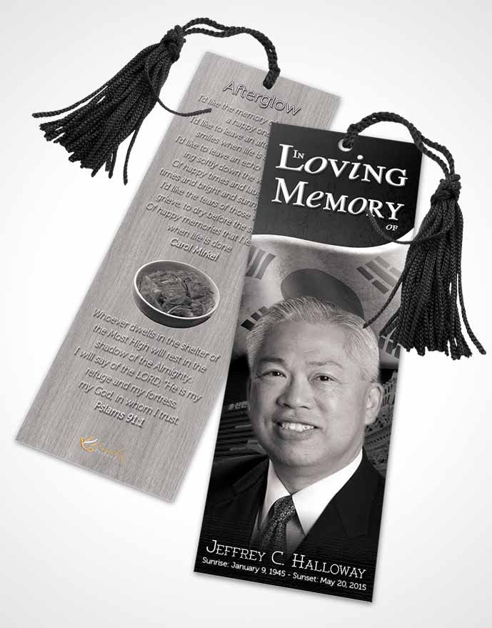 Funeral Bookmark Template Korean Black and White City