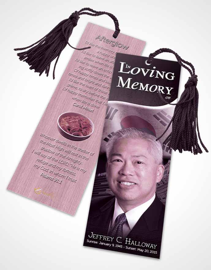 Funeral Bookmark Template Korean Lavender City