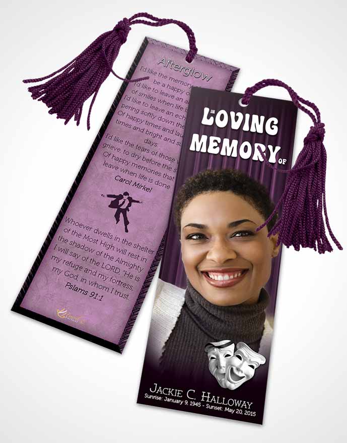 Funeral Bookmark Template Lavender Actor