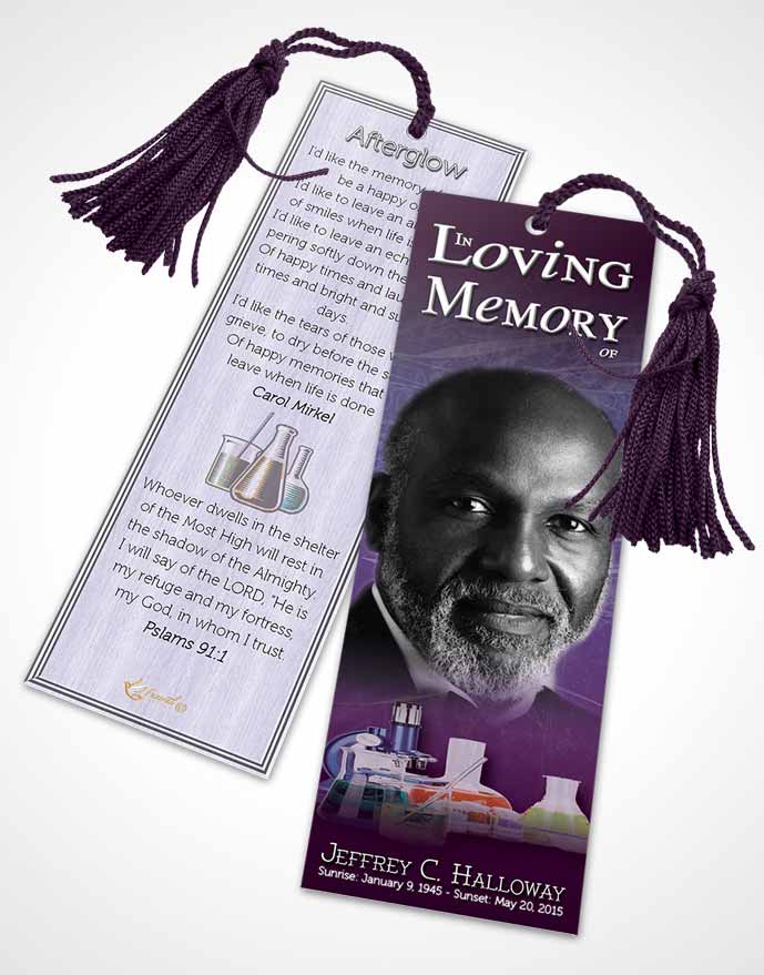 Funeral Bookmark Template Lavender Chemist