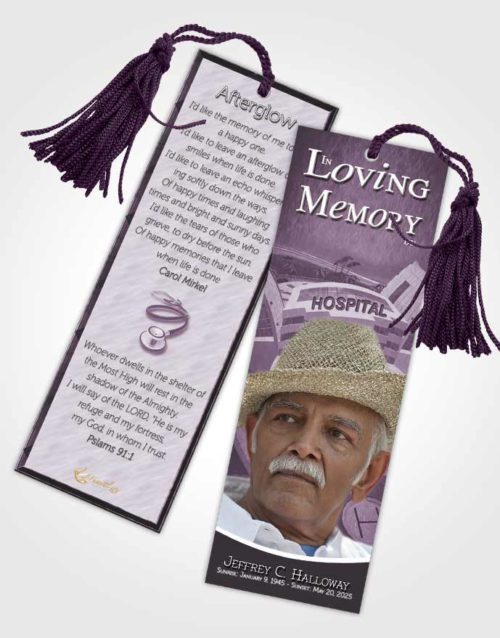 Funeral Bookmark Template Lavender Doctor