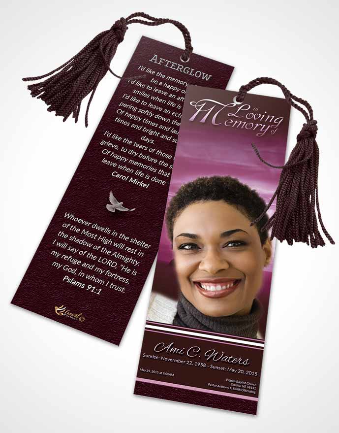 Funeral Bookmark Template Lavender Higher Power