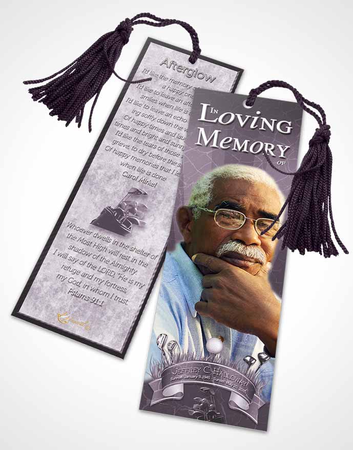 Funeral Bookmark Template Lavender Lookout Golf Star