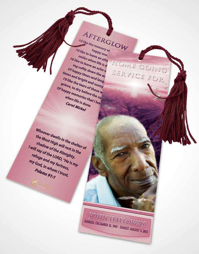 Funeral Bookmark Template Lavender Love Canyon Escape