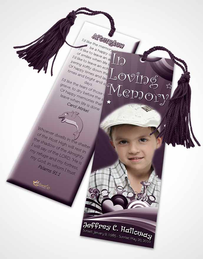 Funeral Bookmark Template Lavender Love Childs Journey