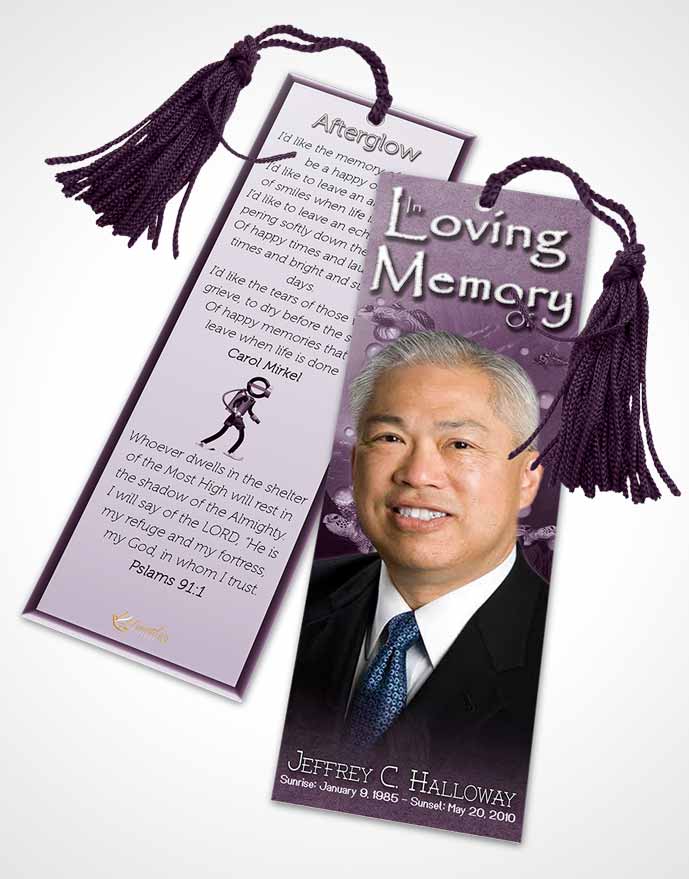 Funeral Bookmark Template Lavender Water Lover