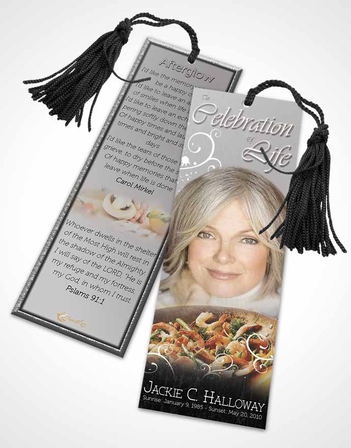 Funeral Bookmark Template Love of Black and White Cooking