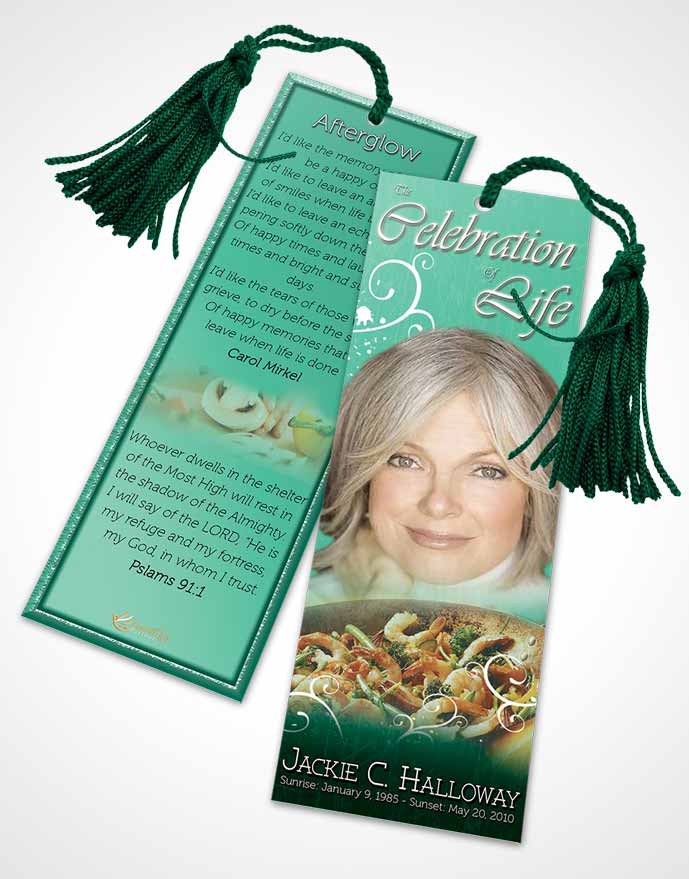 Funeral Bookmark Template Love of Emerald Cooking