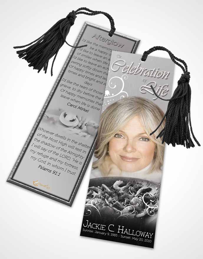 Funeral Bookmark Template Love of Full Black and White Cooking