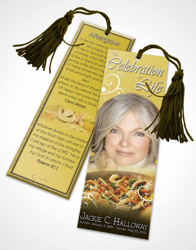 Funeral Bookmark Template Love of Golden Cooking