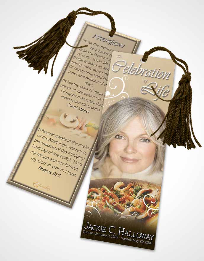 Funeral Bookmark Template Love of Vintage Cooking