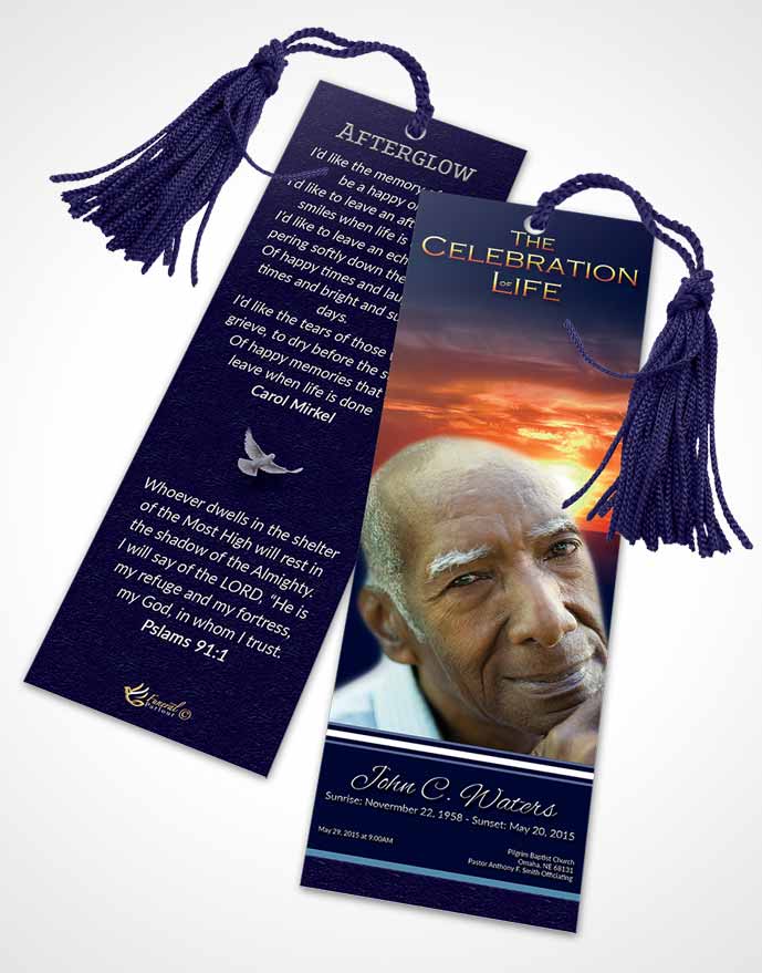 Funeral Bookmark Template Loving Higher Power