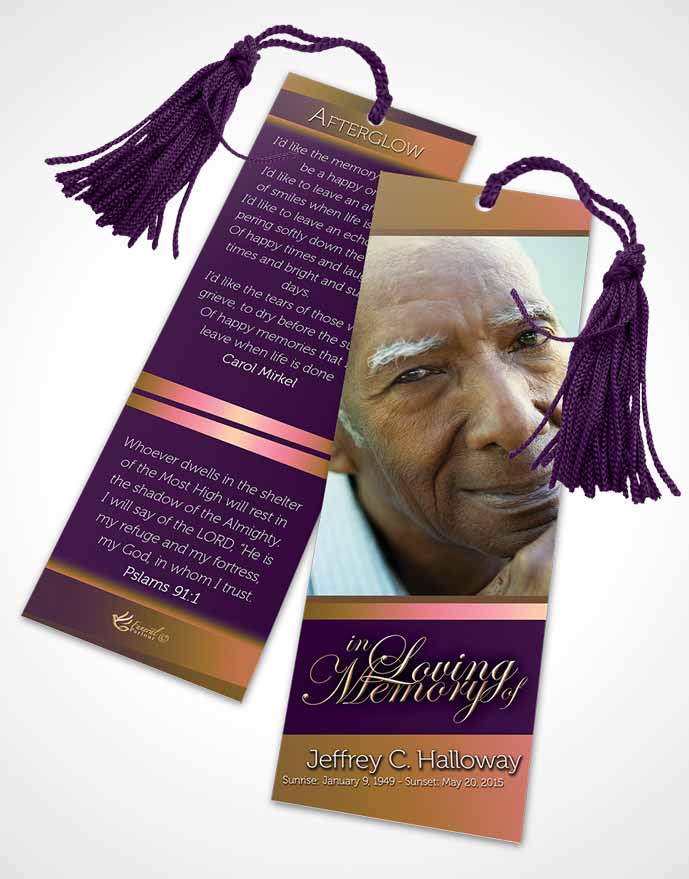 Funeral Bookmark Template Loving Mix Tranquility Dark