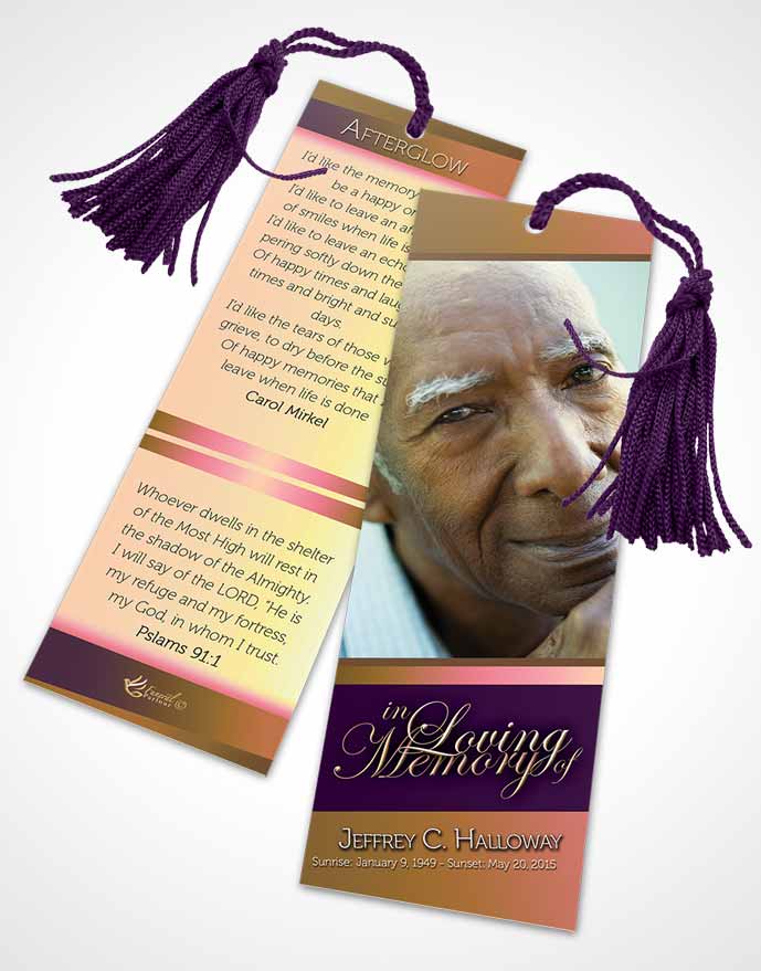 Funeral Bookmark Template Loving Mix Tranquility Light